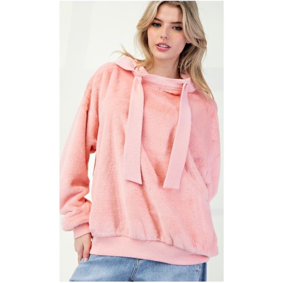 Easel Brown Fuzzy Hoodie Sweatshirt - Picture 5 of 9